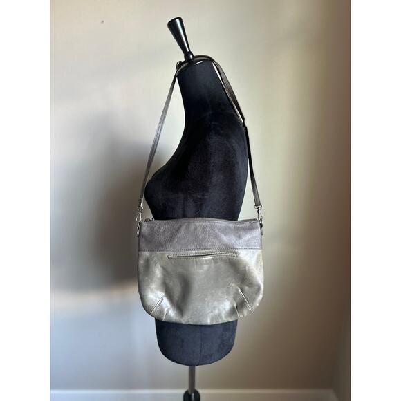 THE SAK Oleta Grey Embossed Leather Crossbody Handbag - Picture 6 of 6